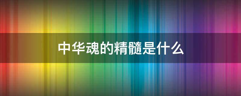 中华魂的精髓是什么 中华魂指的是什么精神