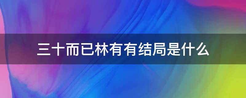 三十而已林有有结局是什么（三十而已林有有结局是什么林有有许幻山最后在一起了吗）