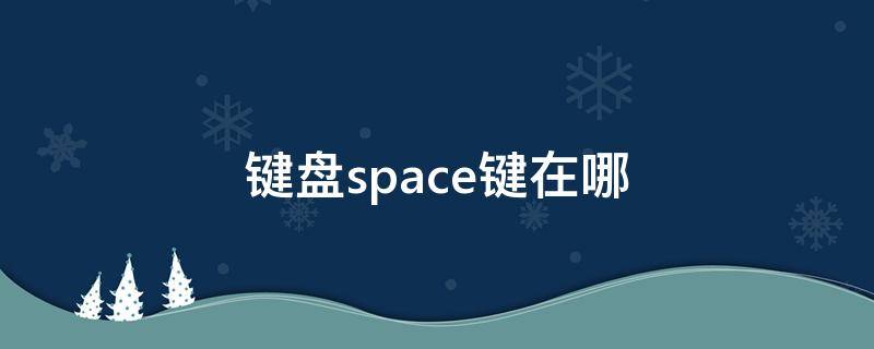 键盘space键在哪（键盘space键在哪个位置）