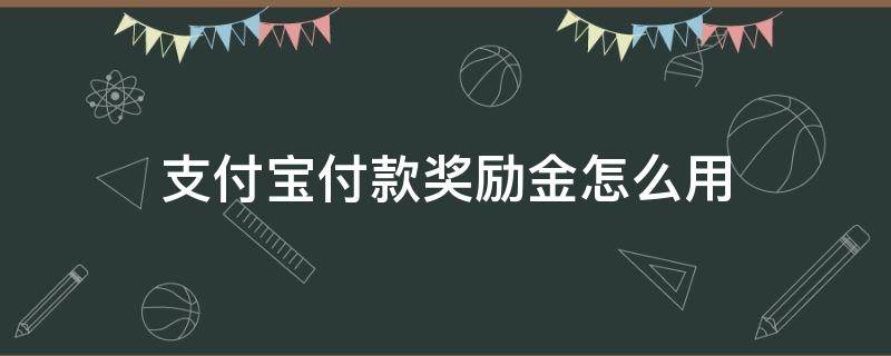 支付宝付款奖励金怎么用 支付宝的奖励金怎么用