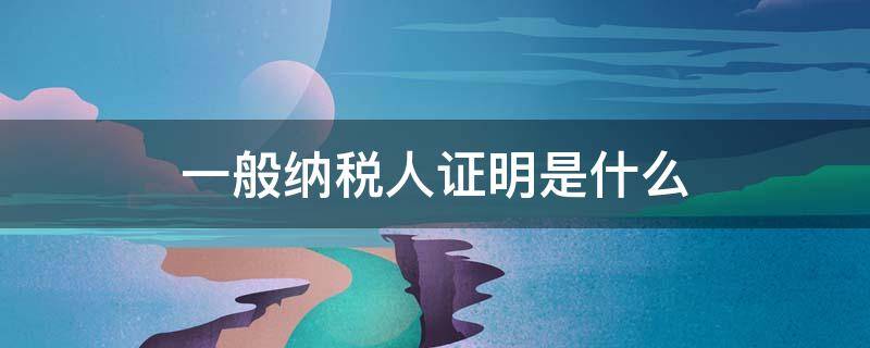 一般纳税人证明是什么（三证合一后一般纳税人证明是什么）