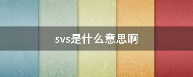 svs是什么意思啊（svs是什么意思啊游戏）