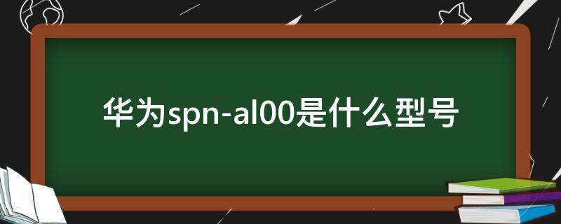 华为spn-al00是什么型号 华为spn-al00参数