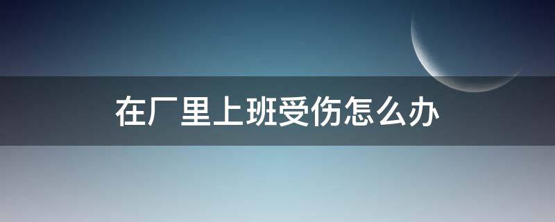 在厂里上班受伤怎么办（在厂里上班受伤怎么办多长时间起诉失效）