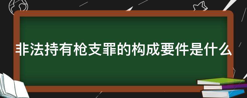 非法持有枪支罪的构成要件是什么