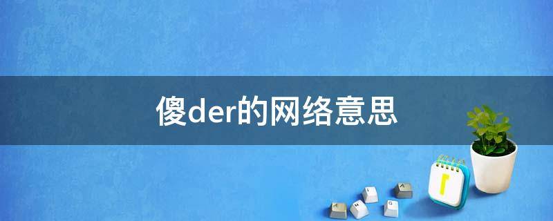 傻der的网络意思 傻der是骂人的意思吗