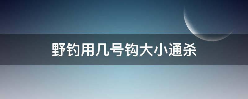 野钓用几号钩大小通杀 野钓用多大的钩能大小通杀