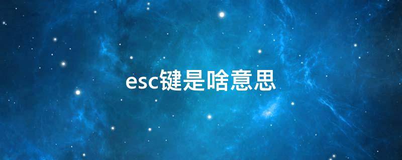 esc键是啥意思（esc键是什么意思）