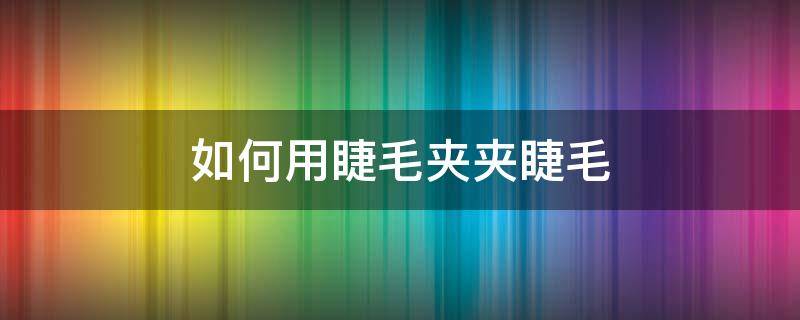 如何用睫毛夹夹睫毛 怎样用睫毛夹夹睫毛