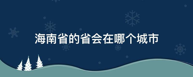 海南省的省会在哪个城市（海南是哪个省的省会城市）