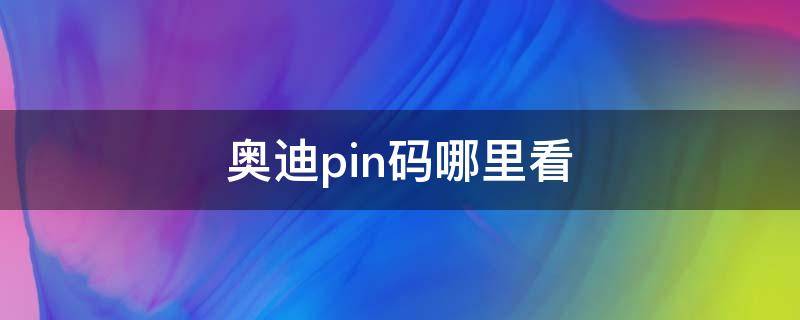 奥迪pin码哪里看（奥迪车的pin码是什么）