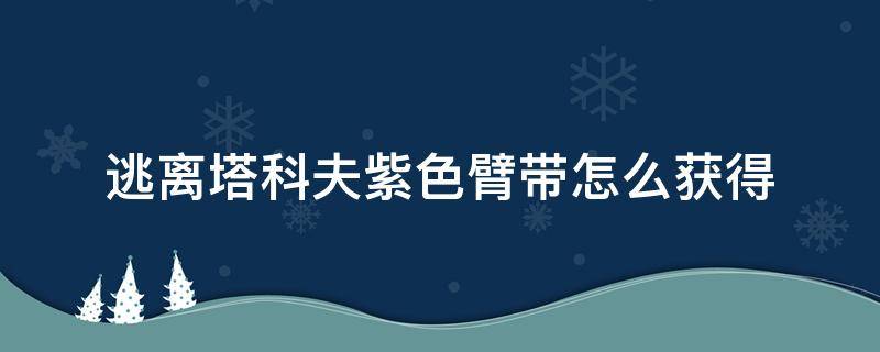 逃离塔科夫紫色臂带怎么获得 逃离塔科夫紫色臂章怎么出