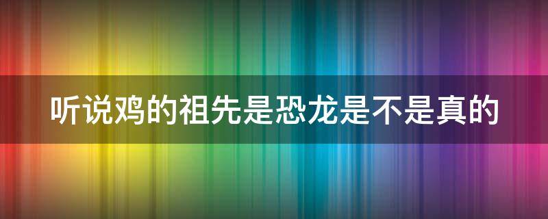 听说鸡的祖先是恐龙是不是真的