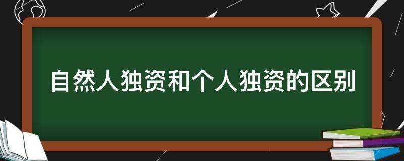 自然人独资和个人独资的区别（自然人独资和个人独资的区别是什么）