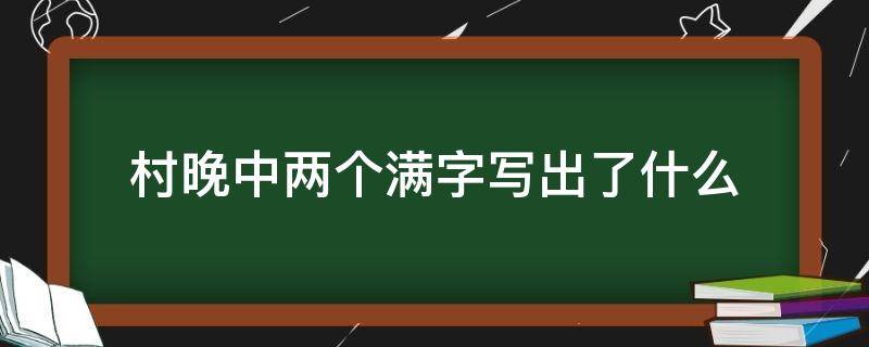 村晚中两个满字写出了什么（村晚中两个满字写出了什么样的景象）