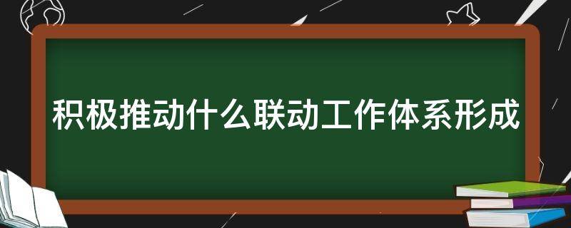 积极推动什么联动工作体系形成（推动联动机制）