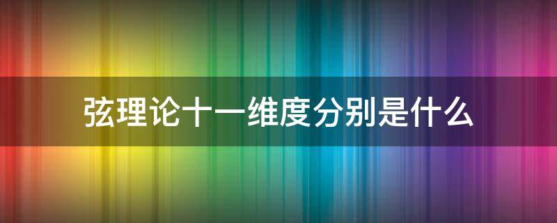 弦理论十一维度分别是什么（弦理论的十一维度）