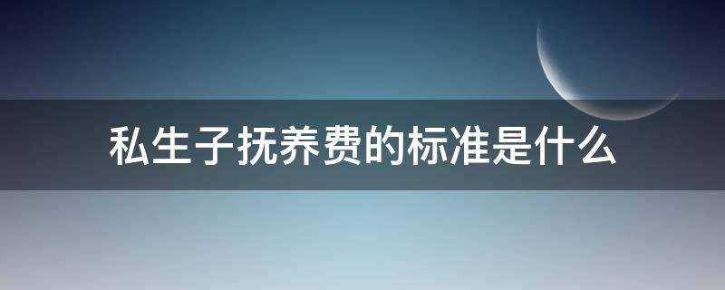 私生子抚养费的标准是什么 私生孩子抚养费怎么算