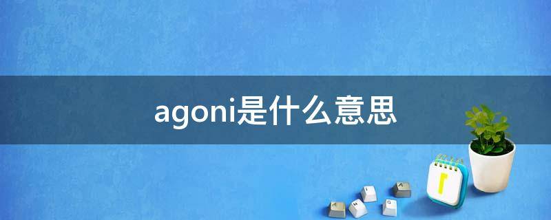 agoni是什么意思（agoni是什么意思中文翻译怎么读）
