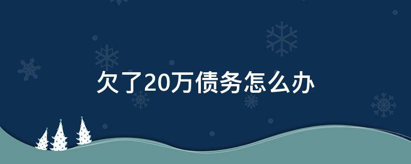 欠了20万债务怎么办 欠了20万债务还不起了怎么办