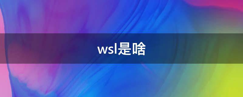 wsl是啥（wsl是什么）