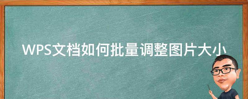 WPS文档如何批量调整图片大小 wps文档中如何批量调整图片大小