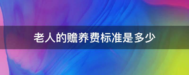 老人的赡养费标准是多少（赡养老人的费用标准）