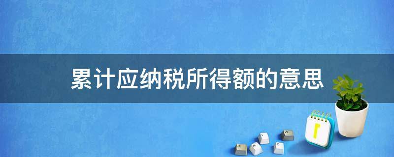 累计应纳税所得额的意思（本年累计应纳税所得额是什么）