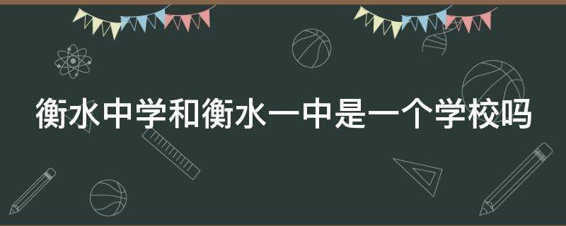 衡水中学和衡水一中是一个学校吗（衡水一中985升学率）