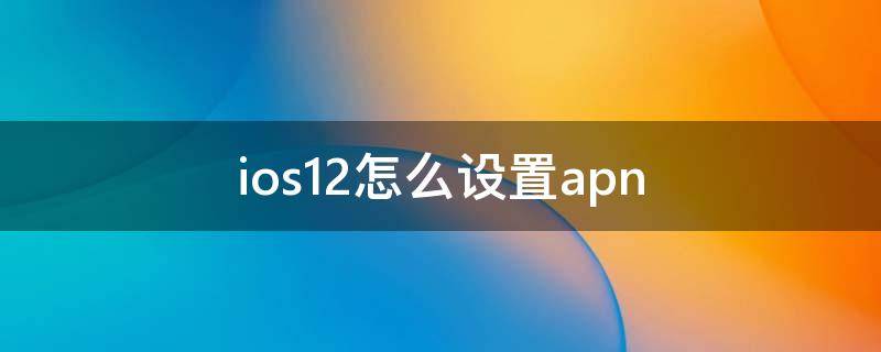 ios12怎么设置apn（ios12怎么设置深色模式）