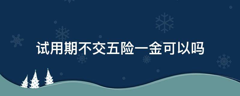 试用期不交五险一金可以吗（试用期不交五险一金吗?）