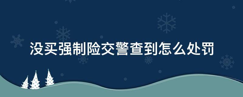 没买强制险交警查到怎么处罚（车辆交强险没买被交警查到怎么处罚）