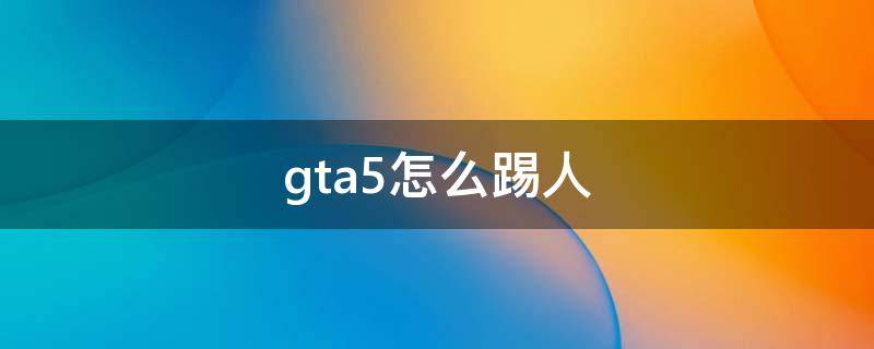 gta5怎么踢人（gta5怎么踢人出战局）