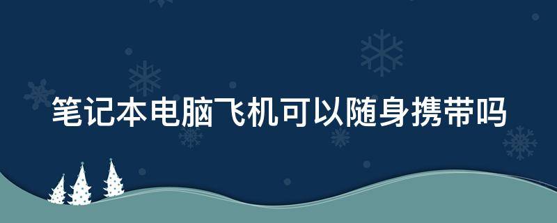 笔记本电脑飞机可以随身携带吗（笔记本电脑飞机能带吗）