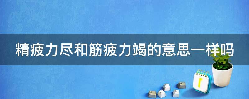 精疲力尽和筋疲力竭的意思一样吗 精疲力尽和筋疲力竭的意思一样吗为什么