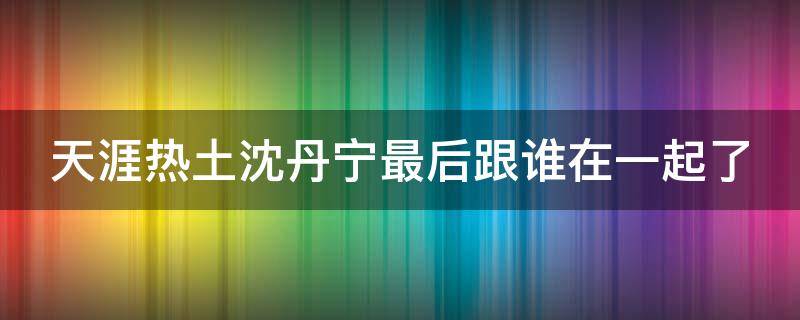 天涯热土沈丹宁最后跟谁在一起了（天涯热土沈丹宁和谁在一起）