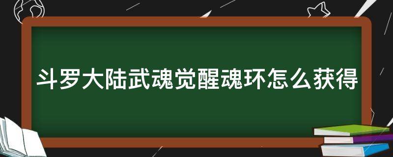 斗罗大陆武魂觉醒魂环怎么获得（斗罗大陆武魂觉醒魂环怎么获得的）