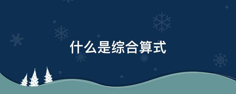 什么是综合算式（什么是综合算式四年级）