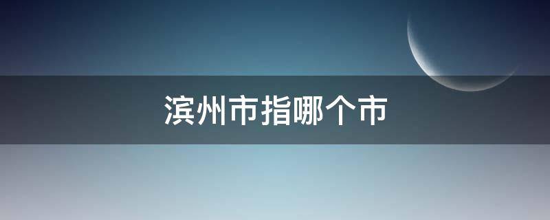 滨州市指哪个市（滨州市是哪个省哪个市）
