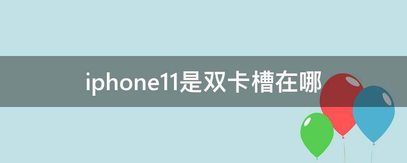 iphone11是双卡槽在哪（苹果11是双卡卡槽在哪里）