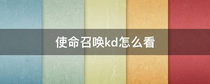 使命召唤kd怎么看 使命召唤手游如何看kd