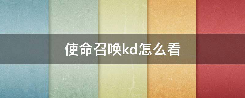 使命召唤kd怎么看 使命召唤手游如何看kd