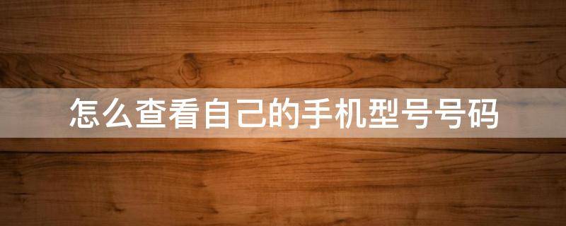 怎么查看自己的手机型号号码（怎样才能查看自己的手机型号）