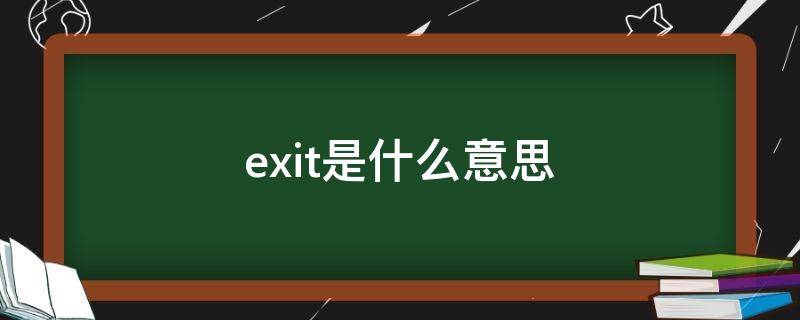 exit是什么意思（exist是什么意思）