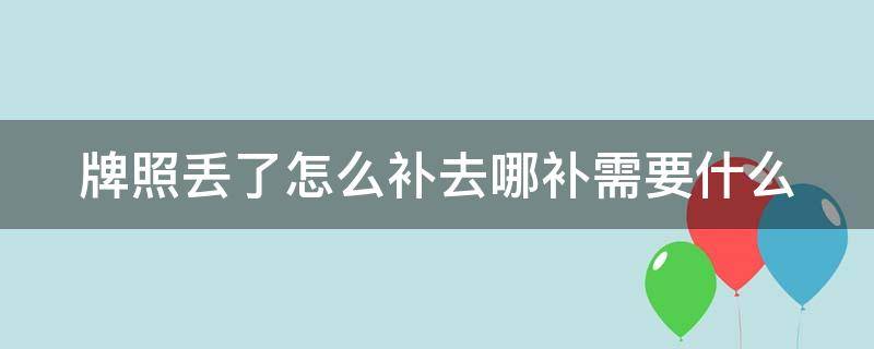 牌照丢了怎么补去哪补需要什么（牌照丢了怎么补办）