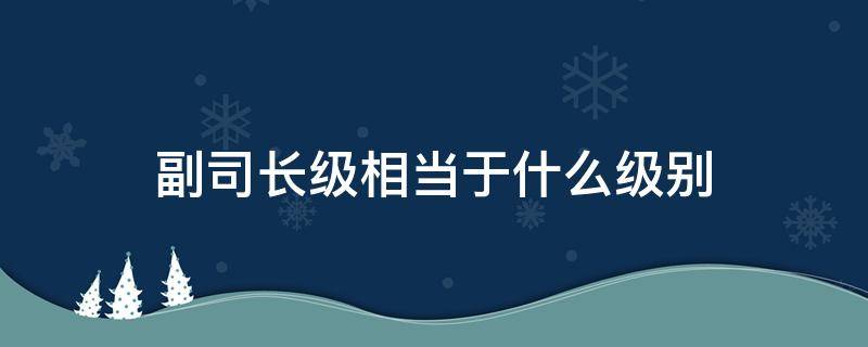 副司长级相当于什么级别 司长是什么级别