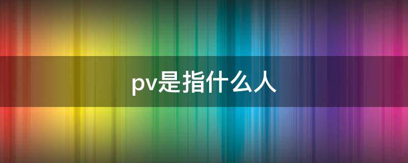 pv是指什么人（PV是指什么）