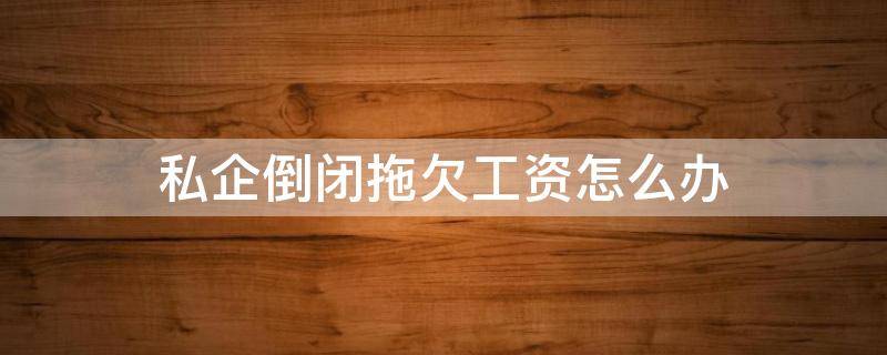 私企倒闭拖欠工资怎么办（企业倒闭欠工资怎么办）