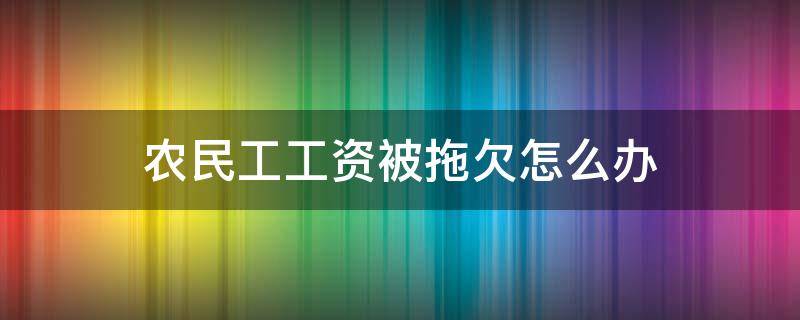 农民工工资被拖欠怎么办（农民工工资被拖欠怎么办没有劳动是私人建筑）