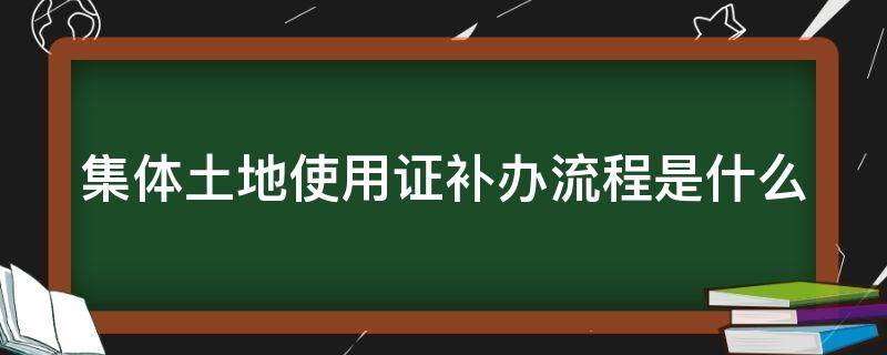 集体土地使用证补办流程是什么 集体土地使用证补办流程是什么呢